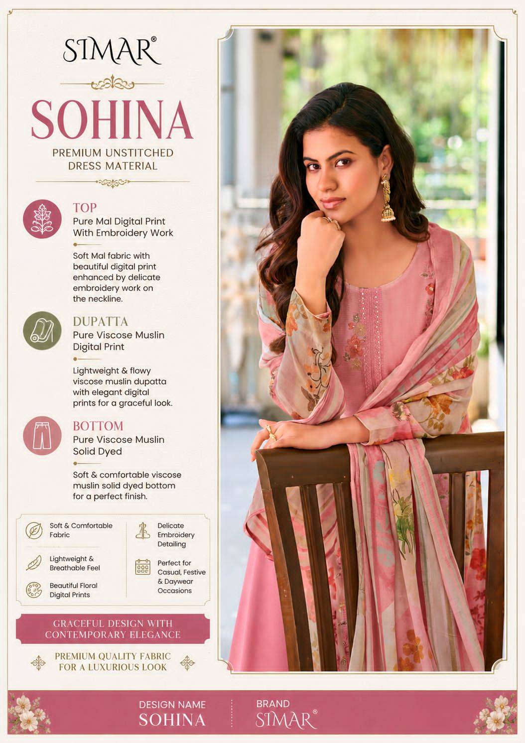 Sohina By Glossy 7905A to 7905D Series Beautiful Pakistani Suits Colorful Stylish Fancy pure mal Dresses At Wholesale Price